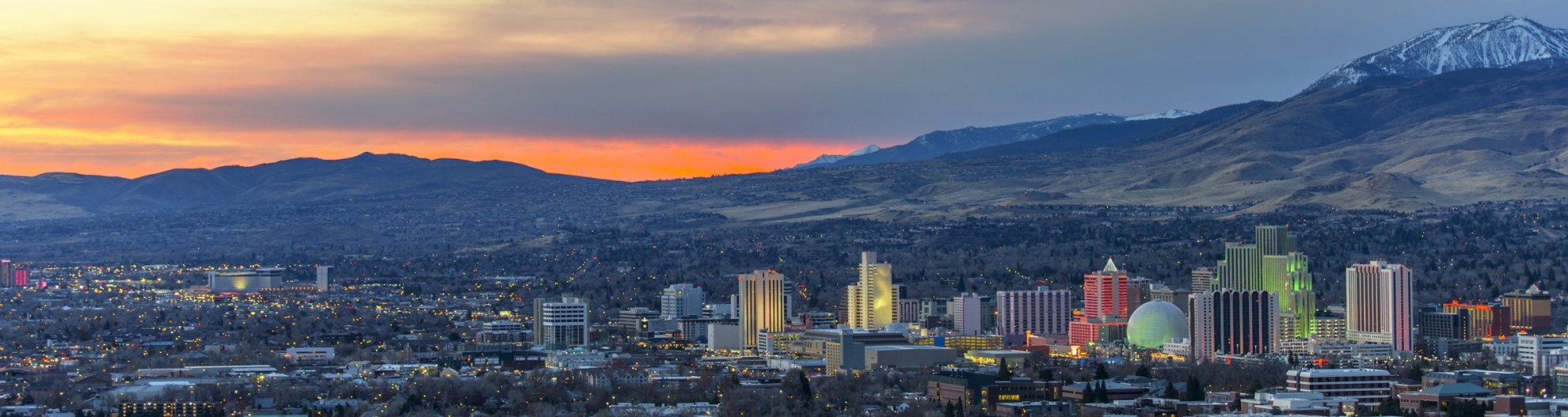 Downtown Reno Nevada at dawn